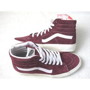 COPY - Vans Men's Sk8-Hi Pig Suede Pomegranate Red Snow White Skate shoes Sizes…
